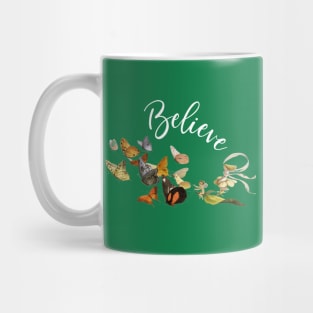 Believe Fairy and Butterfly Vintage Cottagecore Themed Mug